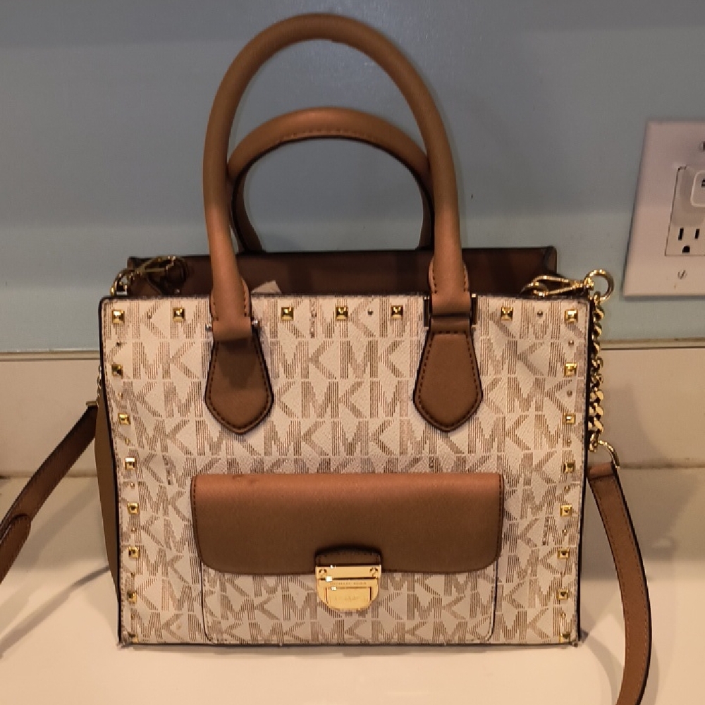 Michael Kors Tan and Cream Satchel